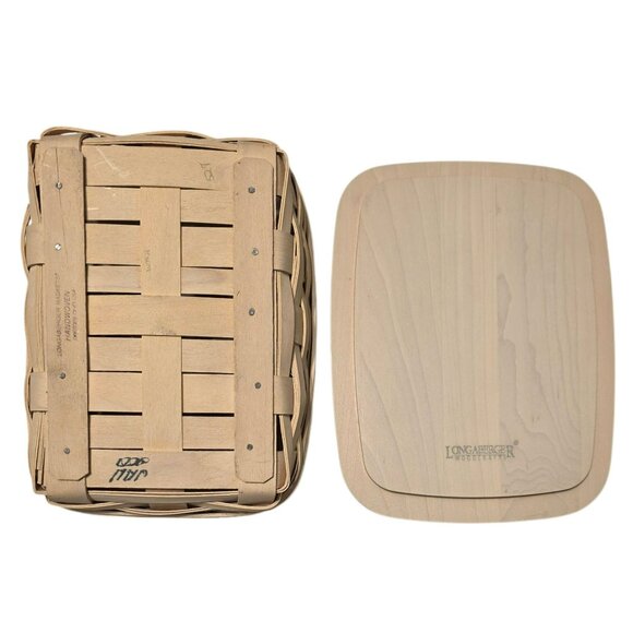 2001 Longaberger Card Keeper Basket Wood Lid Fabric Floral Liner Protector READ - Picture 5 of 13